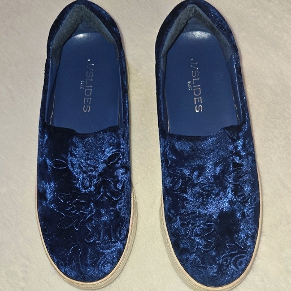 J/SLIDES NYC CRUSHED VELVET ELEVATED PAISLEY FLORAL CASUAL BOLD LOUD LUXURY Sz 7 - Picture 3 of 10